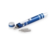 Pen-shaped metal holder with 8 screwdrivers colour royal blue