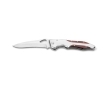 Wooden and steel pocket knife with safety lock colour dark wood