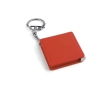 Square keyring with measuring tape, 1M colour red