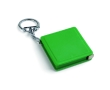 Square keyring with measuring tape, 1M colour green