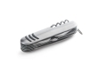 Steel pocket knife with 11 functions and non-slip surface colour silver