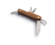 Pocket knife, stainless steel & wood with 5 different functions colour wood