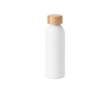 Aluminium bottle with bamboo lid and matte finish, 550 ml colour white