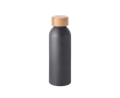 Aluminium bottle with bamboo lid and matte finish, 550 ml colour dark grey