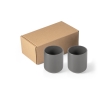 Set of 2 matte finish ceramic mugs, 280ml Home colour dark grey