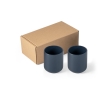 Set of 2 matte finish ceramic mugs, 280ml Home colour navy-blue