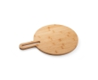 Round chopping and serving board with handle for serving colour natural
