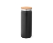 Double-walled thermal bottle with cork stopper, 600 ml colour black
