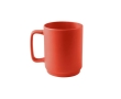 Matte finish ceramic mug with large handle, 330ml colour red