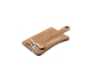 Acacia wood cheese board with 2 utensils colour dark wood