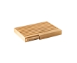 Chopping board and knife for bread with crumb grooves, Migas colour natural