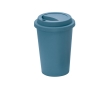 Reusable travel plastic cup with lid, 450 ml colour blue