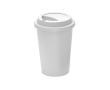 Reusable travel plastic cup with lid, 450 ml colour white