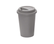 Reusable travel plastic cup with lid, 450 ml colour grey