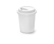 Single-wall plastic travel mug, microwave-safe 350ml colour white