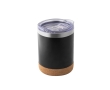 Stainless steel thermal mug with lid and cork base, 400 ml colour black