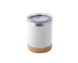 Stainless steel thermal mug with lid and cork base, 400 ml colour white