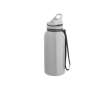 Plastic sports bottle with straw, 1.2 L colour grey