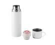 Double-wall stainless steel bottle with matte finish, 490 ml colour white