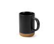 Ceramic mug with removable cork base, matte design, 320ml colour black