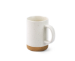 Ceramic mug with removable cork base, matte design, 320ml colour off white