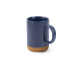 Ceramic mug with removable cork base, matte design, 320ml colour navy-blue