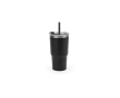 Recycled stainless steel tumbler with double wall, matte finish, 600ml colour black