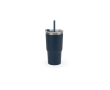Recycled stainless steel tumbler with double wall, matte finish, 600ml colour navy-blue