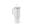 Large recycled stainless steel travel mug, matte finish, 1.3L colour white