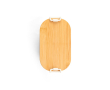 Airtight plastic lunch box with bamboo lid and buckles 1L colour white