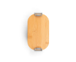 Airtight plastic lunch box with bamboo lid and buckles 1L colour light grey