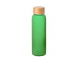 Frosted glass bottle with bamboo screw cap 520ml colour light-green
