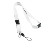 Lanyard with buckle and safety clasp, Doubleclip Extra colour white
