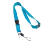 Lanyard with buckle and safety clasp, Doubleclip Extra colour light blue
