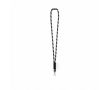 Tubular polyamide lanyard with lobster clasp and sublimatable label colour black/grey