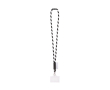 Tubular lanyard made in Europe with standard clip colour white/black