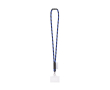 Tubular lanyard made in Europe with standard clip colour royal blue