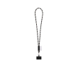 Tubular lanyard with carabiner and mobile phone holder 6.5 x 4.1cm colour black/grey