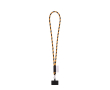 Tubular lanyard with carabiner and mobile phone holder 6.5 x 4.1cm colour orange