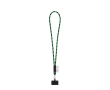 Tubular lanyard with carabiner and mobile phone holder 6.5 x 4.1cm colour olive green