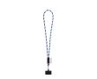 Tubular lanyard with carabiner and mobile phone holder 6.5 x 4.1cm colour purple
