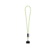 Tubular lanyard with carabiner and mobile phone holder 6.5 x 4.1cm colour green