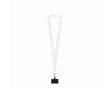 Recycled polyester lanyard with carabiner and phone holder 2cm colour white