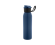 Recycled stainless steel single-wall sports bottle 670 ml colour navy-blue