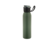 Recycled stainless steel single-wall sports bottle 670 ml colour military green