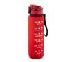 RPET rubberised matte bottle with motivational phrases 1.06 ml colour red