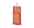 Foldable drinking bottle made of PE carabiner, 460 ml, Clip colour red
