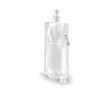 Foldable drinking bottle made of PE carabiner, 460 ml, Clip colour white