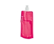 Foldable drinking bottle made of PE carabiner, 460 ml, Clip colour pink