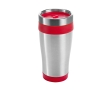 Affordable stainless steel and plastic thermos mug, 410 ml colour red